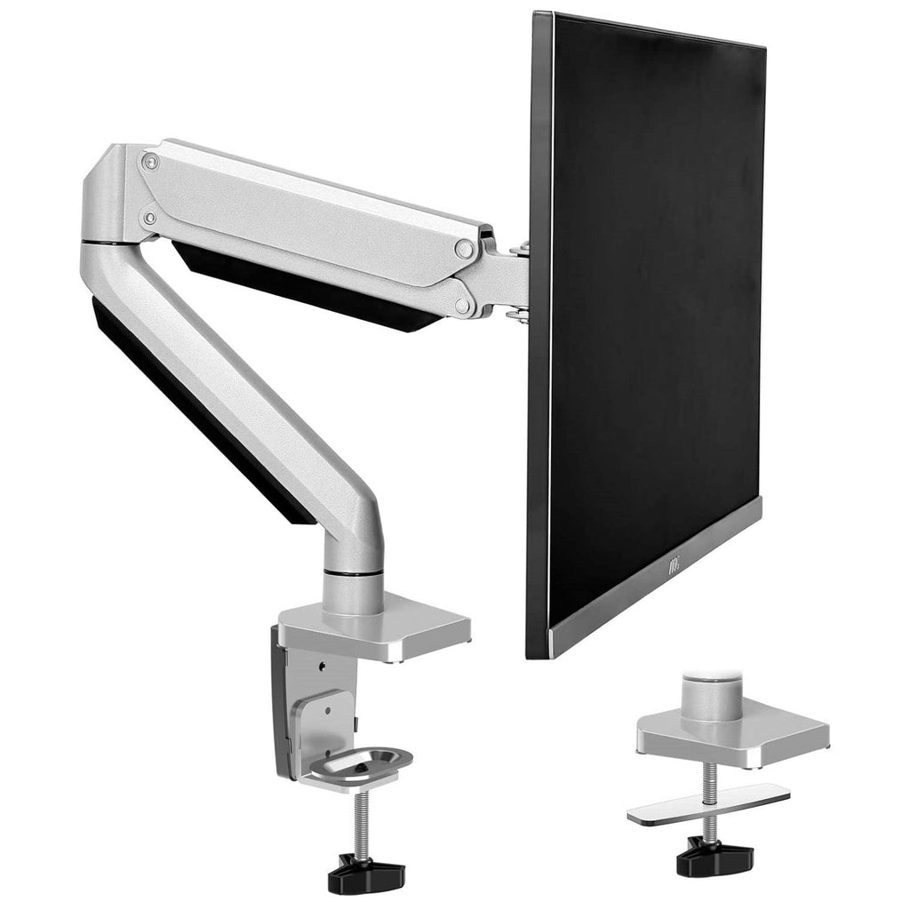 SINGLE MONITOR GAS SPRING ARM FOR 17-32 INCH COMPUTER SCREENS, FULL MOTION MONITOR DESK MOUNT, HOLDS UP TO 17.6LBS, 1 YEAR MANUFACTURER WARRANTY (EC0022)