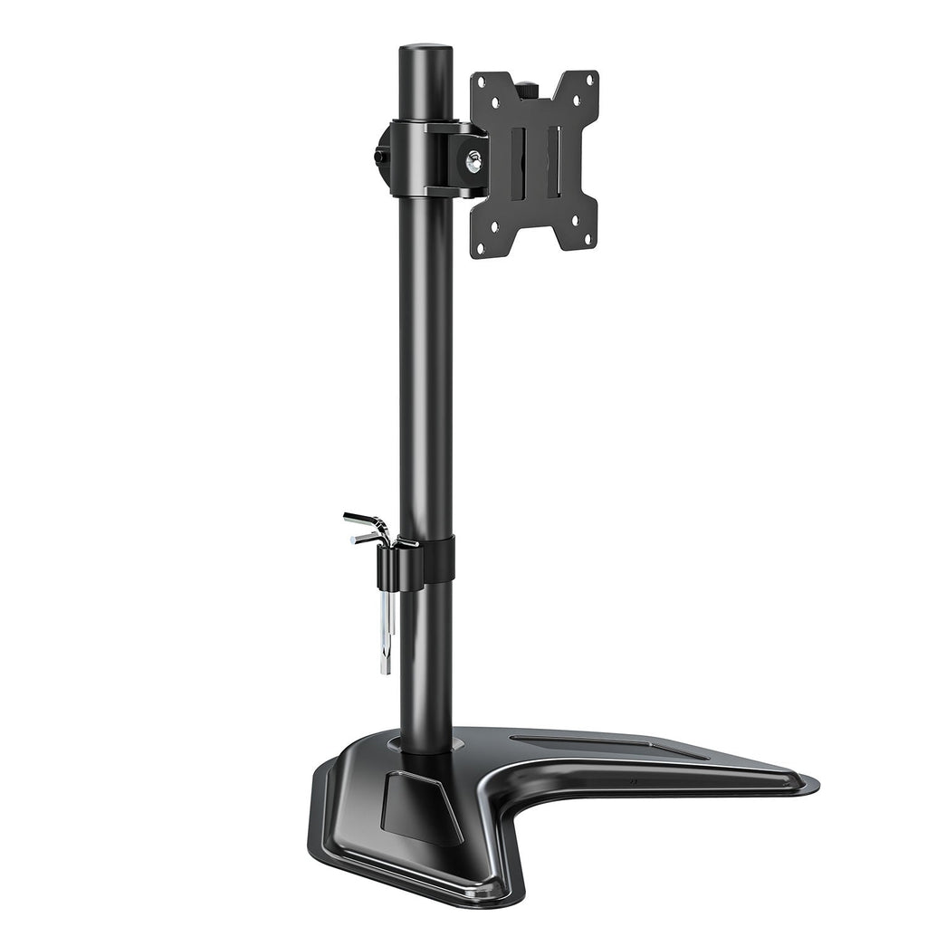 SINGLE MONITOR MOUNT FOR 13-32 INCH COMPUTER SCREENS, HEIGHT/ANGLE ADJUSTABLE SINGLE DESK STAND, HOLDS UP TO 17.6LBS, 1 YEAR MANUFACTURER WARRANTY (EC0023)