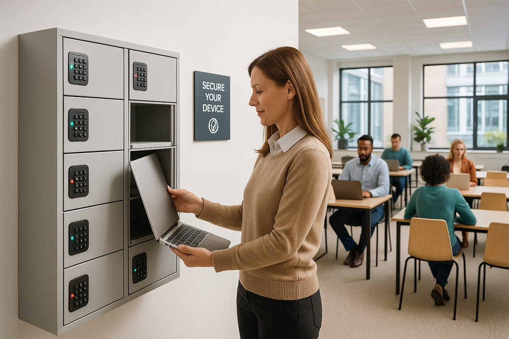Wall-Mounted Laptop Lockers with Keypad Access