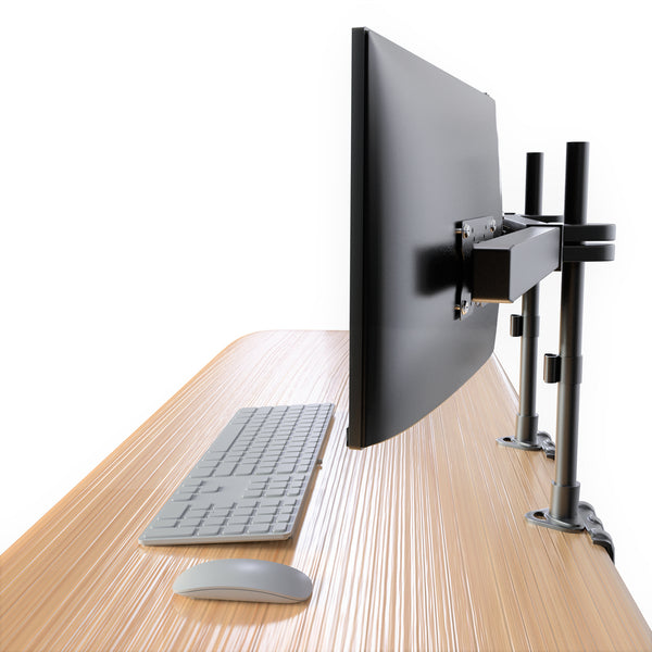 Triple LED LCD Monitor Stand Clamp Desk Mount for Support up to 32" Monitors, 29 inch Pole Heavy Duty Fully Adjustable Stand, Black (2003MSCT)