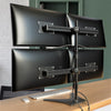 Quad LED LCD監視器站立獨立式桌面支架，最多可支持32英寸監視器，29寸桿重型全能調節立場，黑色（2004MSFP）