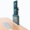 Dual LED LCD Monitor Stand up C-Clamp Desk Mount for 43" & 49" Super Ultra-Wide/Curved Monitors, 29 inch Pole Heavy Duty Fully Adjustable Stand Vertical Array, Black (2MSCTV-T)