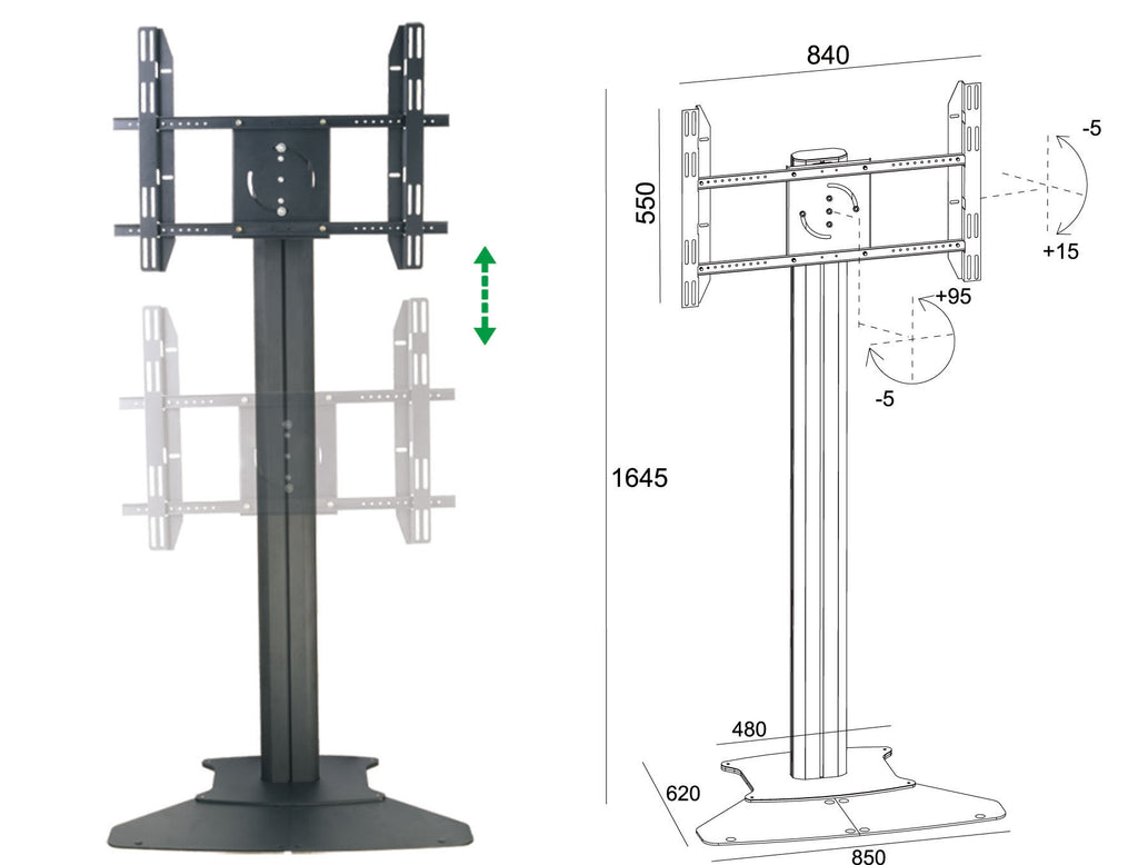 TV Floor Mount Flat Base (Without Wheels )