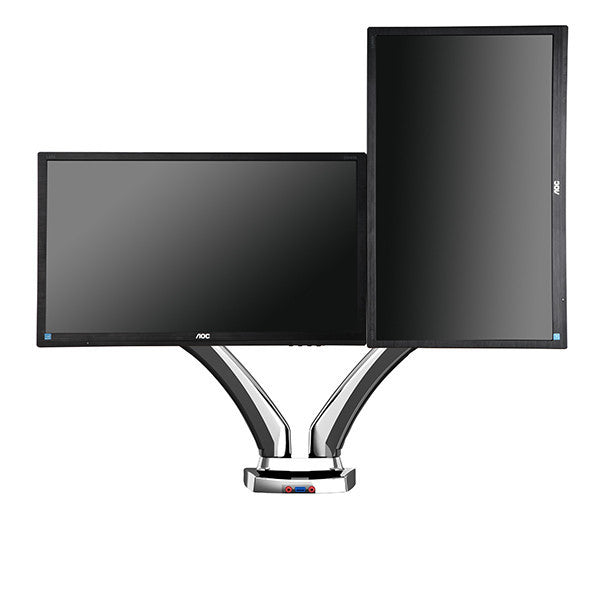 Dual Monitor Gas Arm 2MSGN (Chrome finish) Ergonomic Corporation