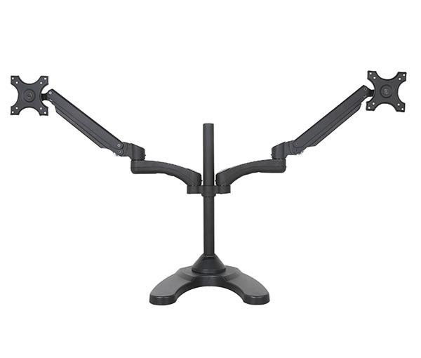 Dual Monitor Stand Monitor Mount, Fits 13 to 27 Inch Computer Screens Free Standing, Tilt/Swivel/Height Adjustable Arms, VESA Compatible, Black (2MSFG)