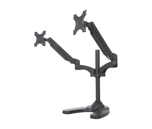 Dual Monitor Stand Monitor Mount, Fits 13 to 27 Inch Computer Screens Free Standing, Tilt/Swivel/Height Adjustable Arms, VESA Compatible, Black (2MSFG)