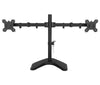 Dual Monitor Stand, Free Standing Height Adjustable Two Arm Monitor Mount for Two 13 to 27 inch LCD Screens with Swivel and Tilt Hongkong Model EF002