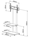 Sleek Metal Floor Stand, Adjustable Shelf for 32-65 Inch Flat Screen LCD, LED OLED TVs, Perfect for Corner & Bedroom, Loading 132 lbs, Black (H64)