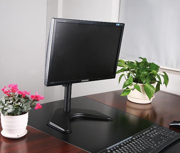 Single LCD Computer Monitor Free-Standing Desk Stand Adjustable Tilt | Holds 1 Screen up to 27