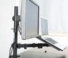 Desktop Dual LCD Laptop Mount Fully Adjustable Single Computer Monitor and Desk Combo Black Stand, 13
