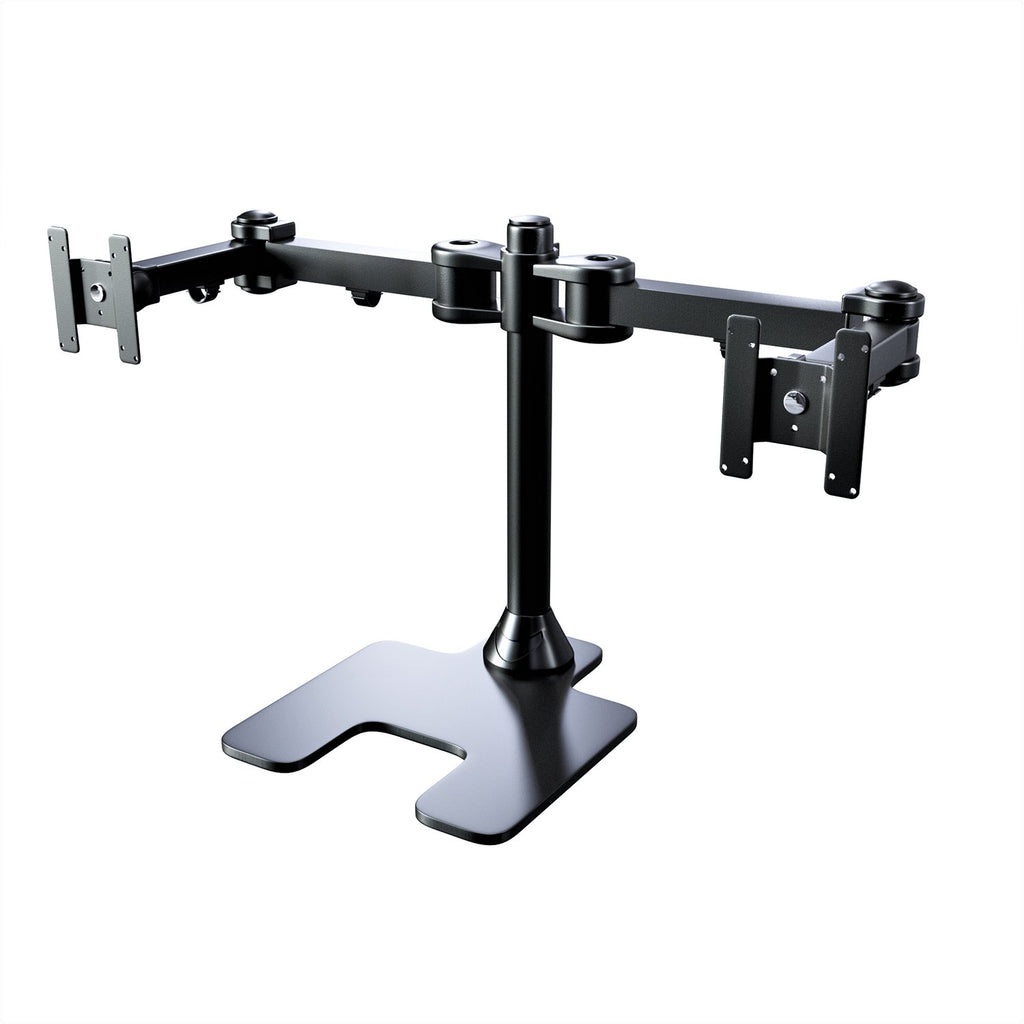 Freestanding Dual Monitor Mount, Fully Articulating Heavy-Duty Broad Arms, Compatible for Two Screens up to 32 inches with Standards 75 * 75mm and 100 * 100mm VESA Holes, Black (2HDF)