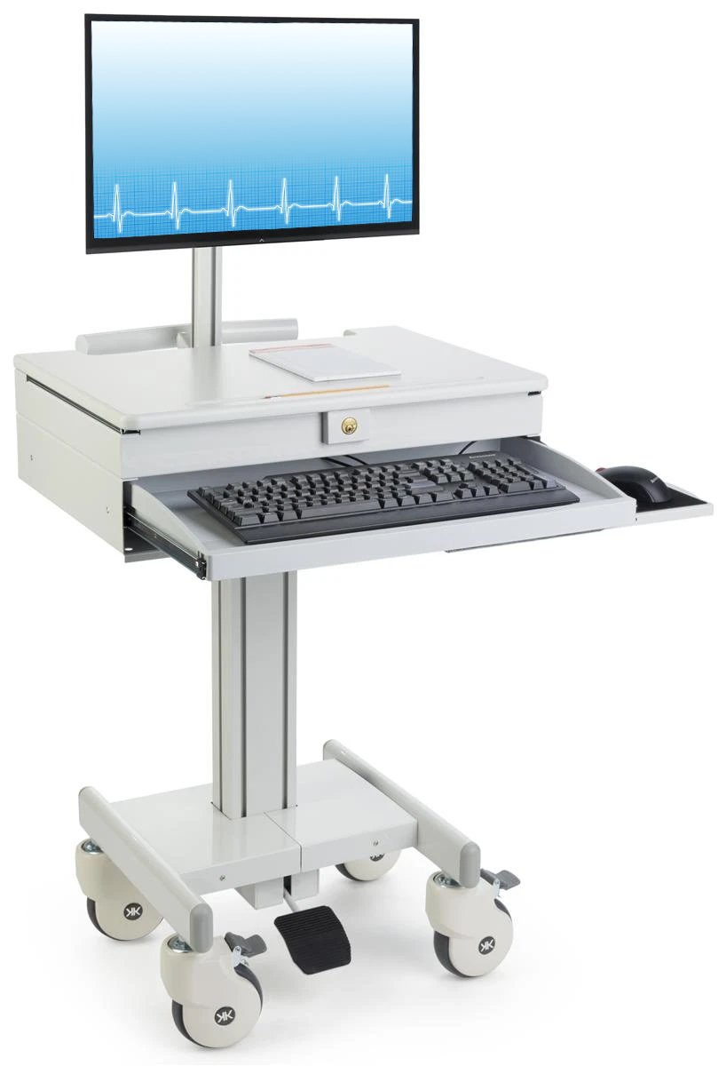 Medical Computer Cart with Lockable Drawer – HSC-DM