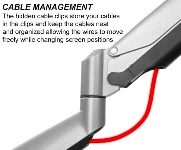 Triple Monitor Stand, Fits 13 to 32 Inchs Screens, Clamp Grommet, Height Adjustable Aluminum Gas Spring Three Monitor Arm Desk Stand, Full Motion, Silver