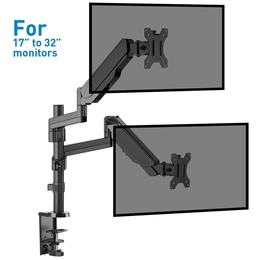 Dual Gas Spring Enabled Monitor Stand / Arm 2MS-GB (Black colour)