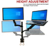 Rife Dual Arm Monitor＆Laptop Mount  -  Heitgh和角度調整，18“桿（NA-G DC）