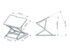 Ergonomic Design Multi Level Height Adjustable Laptop Stand, Sit-stand, Table Top, Black