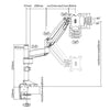 監控臂單液晶顯示器台式架架起燃氣彈簧全調節配合20 21 23 22 22 32 32 32 32屏幕高度可調傾斜旋轉旋轉，夾具和索環（型號LMS-GP）