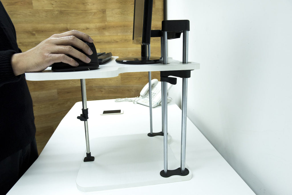 Adjustable Sit to Stand Standing Desk On Top Of Your Existing Desk SSD, 2 Shelves