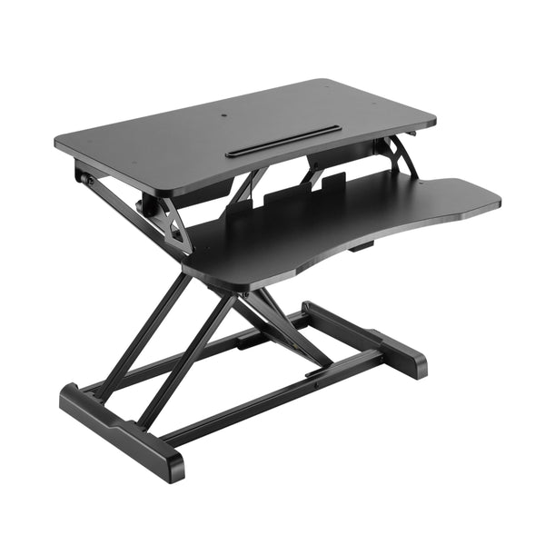 Instant Standing Desk Sit-Stand Desk Converter for Laptop, 1 or 2 Desktop, Stepless Any height lock Height Adjustable, Ergonomic, Gas Spring Arm, Free Standing, Easy Installation