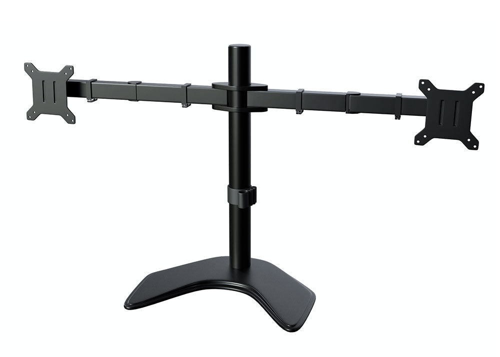 Dual Monitor Stand, Free Standing Height Adjustable Two Arm Monitor Mount for Two 13 to 27 inch LCD Screens with Swivel and Tilt Hongkong Model EF002