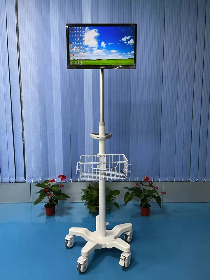 Customized Height Adjustable Patient Monitor Stand Rolling medical  cart