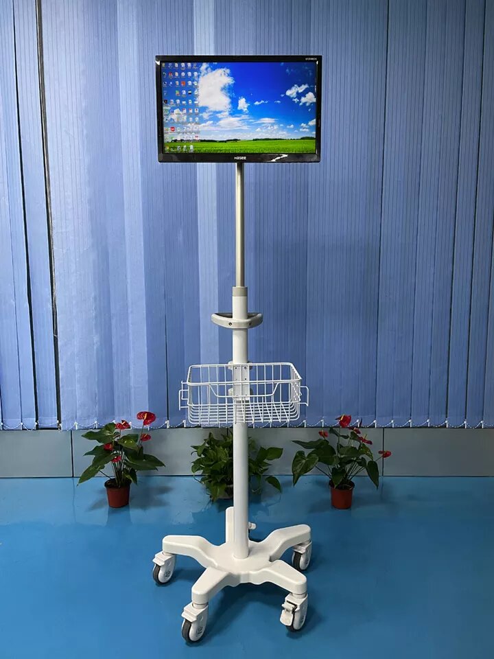 Customized Height Adjustable Patient Monitor Stand Rolling medical car ...