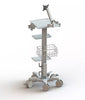 360 degree adjustable stand up desk hospital medical mobile computer workstation cart trolley with monitor mount