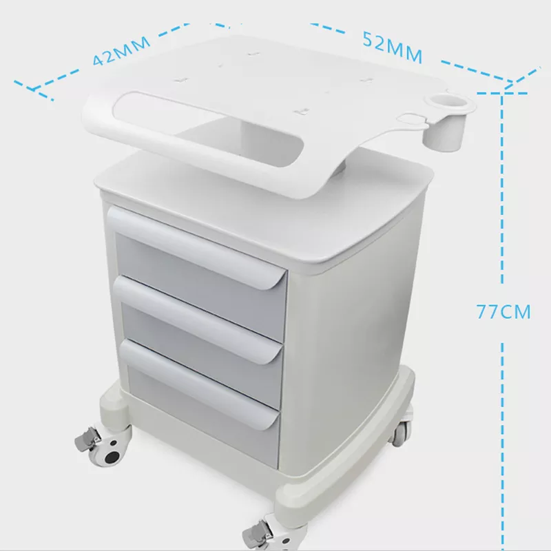 3 Drawer ABS Plastic Mobile Cabinet Carts Medical Dental Equipment