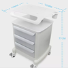 3 Drawer ABS Plastic Mobile Cabinet Carts Medical Dental Equipment