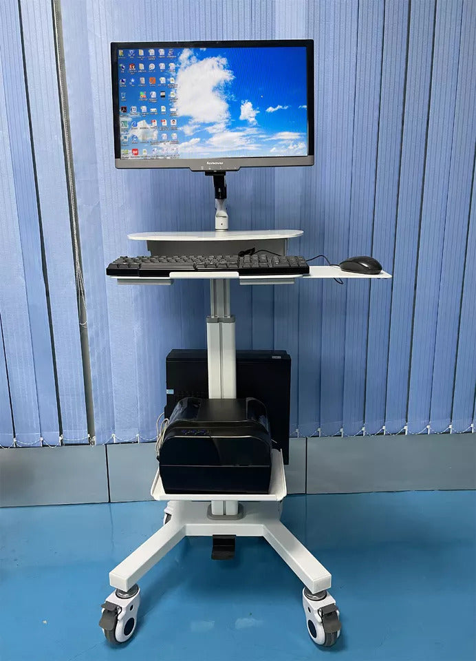 All in one workstation Height Adjustable Mobile Medical computer trolley