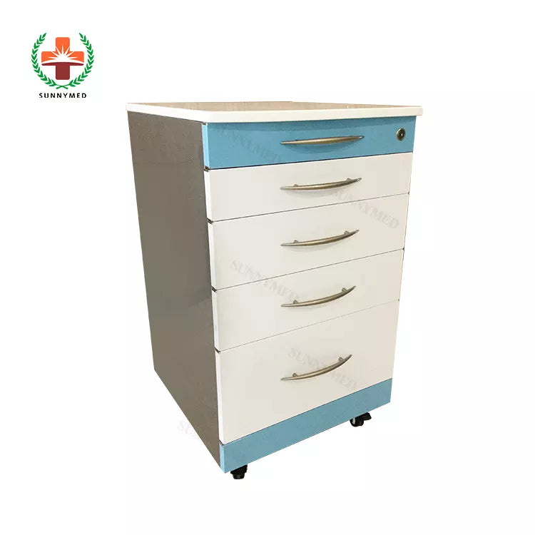 Mobile 5-Drawers Single Stainless Steel Medical Dental cabinet,480*505*820mm