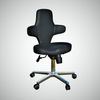 符合人體工程學的多用途可調坐立站辦公椅，傾斜後休息和輪子，黑色