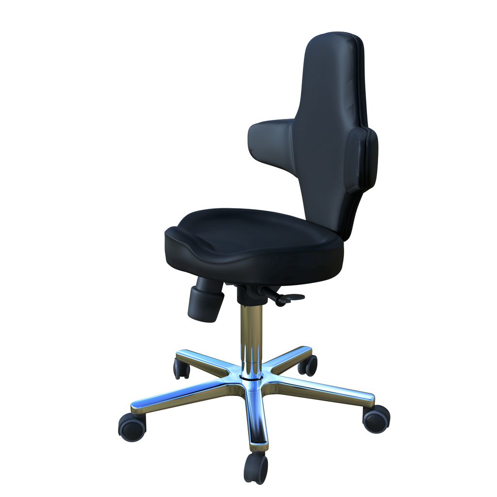 Ergonomic Multi-Purpose Adjustable Sit Stand Office Chair with Tilting Back Rest and Wheels, Black