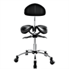 Ergonomic Adjustable Rolling Active Chair with Back Rest Support, Saddle Seat and Angle Adjustment, Black (R400)