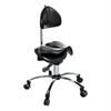 Ergonomic Adjustable Rolling Active Chair with Back Rest Support, Saddle Seat and Angle Adjustment, Black (R400)