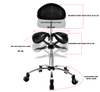 Ergonomic Adjustable Rolling Active Chair with Back Rest Support, Saddle Seat and Angle Adjustment, Black (R400)