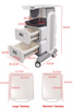 High Quality Mobile Medical Dental Trolley Cart with Two or One Drawer