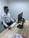 高大的自由站立單純顯示器桌架，氣動彈簧高度可調顯示器臂，可用於32英寸 - 黑色
