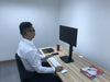 高大的自由站立單純顯示器桌架，氣動彈簧高度可調顯示器臂，可用於32英寸 - 黑色