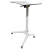 Rife Standing Folding Workstation, Sit Stand Mobile Desk with Height Adjustable from 75cm to 112.5cm, Supports up to 15 Kgs, White (LPTGE)