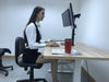 Freestanding Pneumatic Vertical Lift Dual Monitor Stand - Adjustable Monitor Mount, Fits 2 Screens up to 27 Inch, Holds up to 6 kgs per Arm