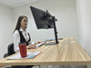 Freestanding Pneumatic Vertical Lift Dual Monitor Stand - Adjustable Monitor Mount, Fits 2 Screens up to 27 Inch, Holds up to 6 kgs per Arm