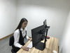 Freestanding Pneumatic Vertical Lift Dual Monitor Stand - Adjustable Monitor Mount, Fits 2 Screens up to 27 Inch, Holds up to 6 kgs per Arm