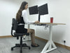 Freestanding Pneumatic Vertical Lift Dual Monitor Stand - Adjustable Monitor Mount, Fits 2 Screens up to 27 Inch, Holds up to 6 kgs per Arm