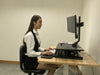 Dual 17" - 27" VESA Height Adjustable Screen Monitor Mount for Standing Desk Converter - Black