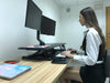 Dual 17" - 27" VESA Height Adjustable Screen Monitor Mount for Standing Desk Converter - Black