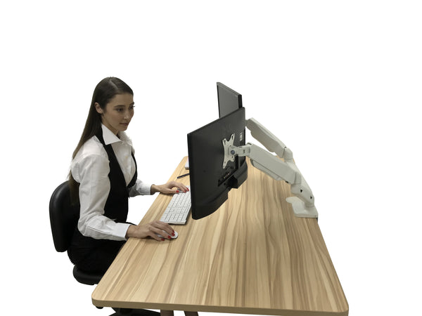 Dual Monitor Mount Stand Full Motion Swivel Gas Spring LCD Arm Fits for 2 Computer Screens 13 to 27 inches - Each Arm Holds up to 13.2 lbs
