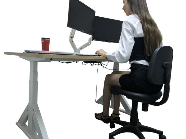 Dual Monitor Mount Stand Full Motion Swivel Gas Spring LCD Arm Fits for 2 Computer Screens 13 to 27 inches - Each Arm Holds up to 13.2 lbs
