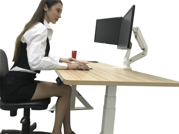 Dual Monitor Mount Stand Full Motion Swivel Gas Spring LCD Arm Fits for 2 Computer Screens 13 to 27 inches - Each Arm Holds up to 13.2 lbs