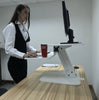 White Height Adjustable Standing Desk Gas Spring Monitor Riser, Tabletop Sit to Stand Workstation Converter (model RDFW)